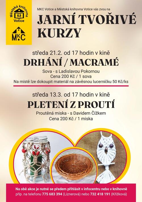 Jarní tvořivé kurzy - DRHÁNÍ/MACRAMÉ